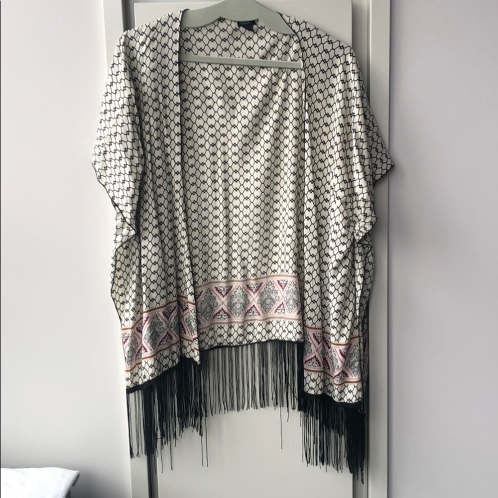 Anthropologie fringe blouse